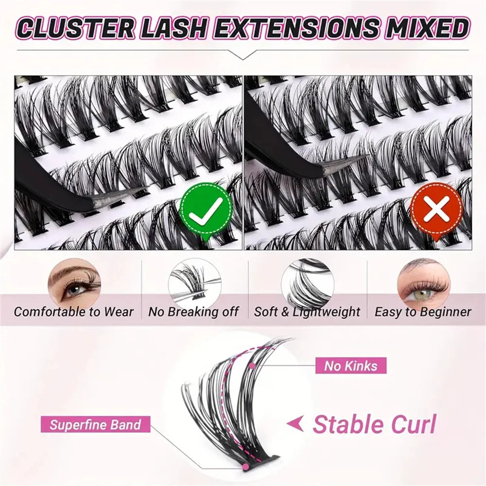 Classic Clusters| 200-piece single cluster false eyelashes