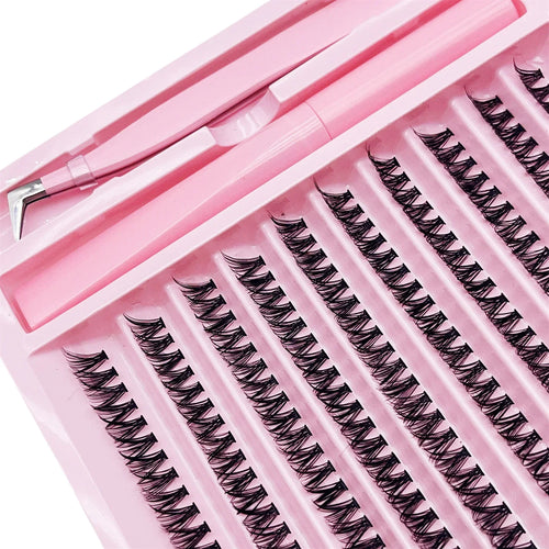 Cluster Lashes D Curling False Eyelash Clusters 200pcs DIY Lash Extension Kit With Bond And Tweezers