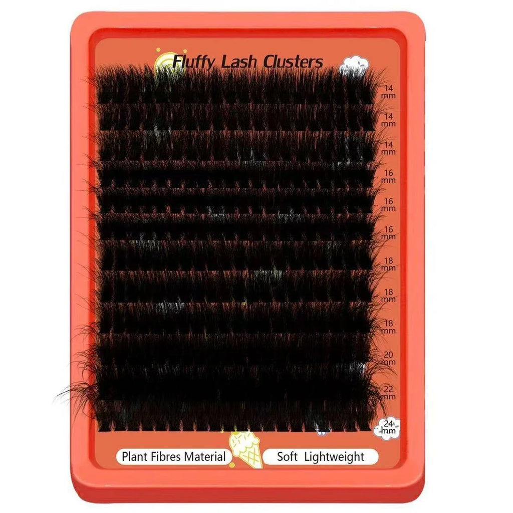 Beginner Friendly 80D-100D Fluffy 8D D Curl Lash Clusters 0.07mm 14-22mm Easy DIY At Home Self-Graft Eyelashes